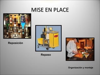 MISE EN PLACE




Reposición



                Repaso



                         Organización y montaje
 