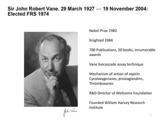 In Memory of 
Tony J. Harmar FRSE 
28th Nov 1951 – 10th APRIL 2014 
2014 JR Vane Medal lecture 
Presented by Michael Spedding 
British Pharmacological 
Society's Fellows' Reception 
 