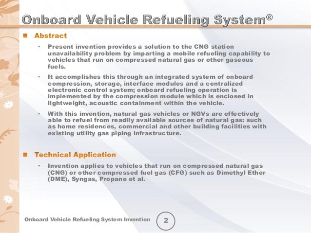 my invention onboard vehicle refueling system ovrs abridged sli