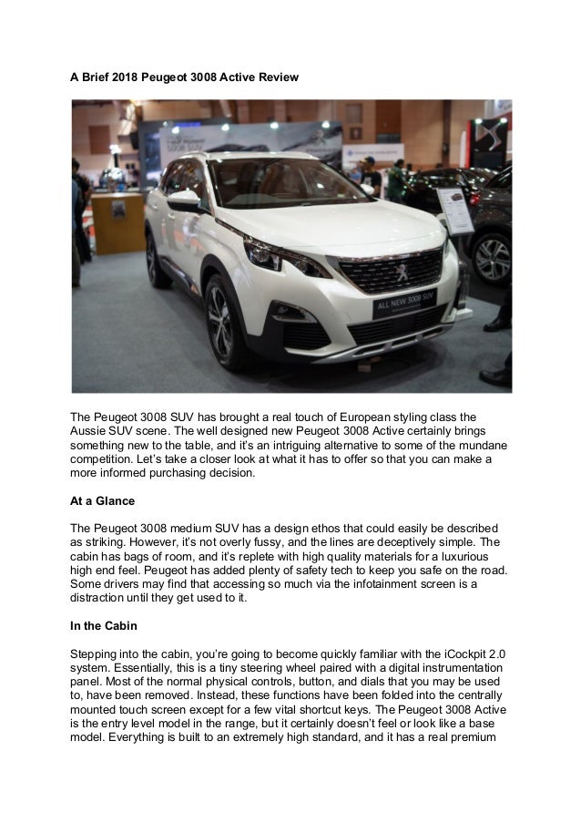 2017 Peugeot 3008 Allure Quick Review