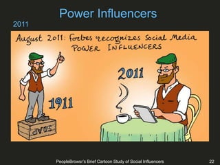 PeopleBrowsr’s Brief Cartoon Study of Social Influencers 22
Power Influencers
2011
 