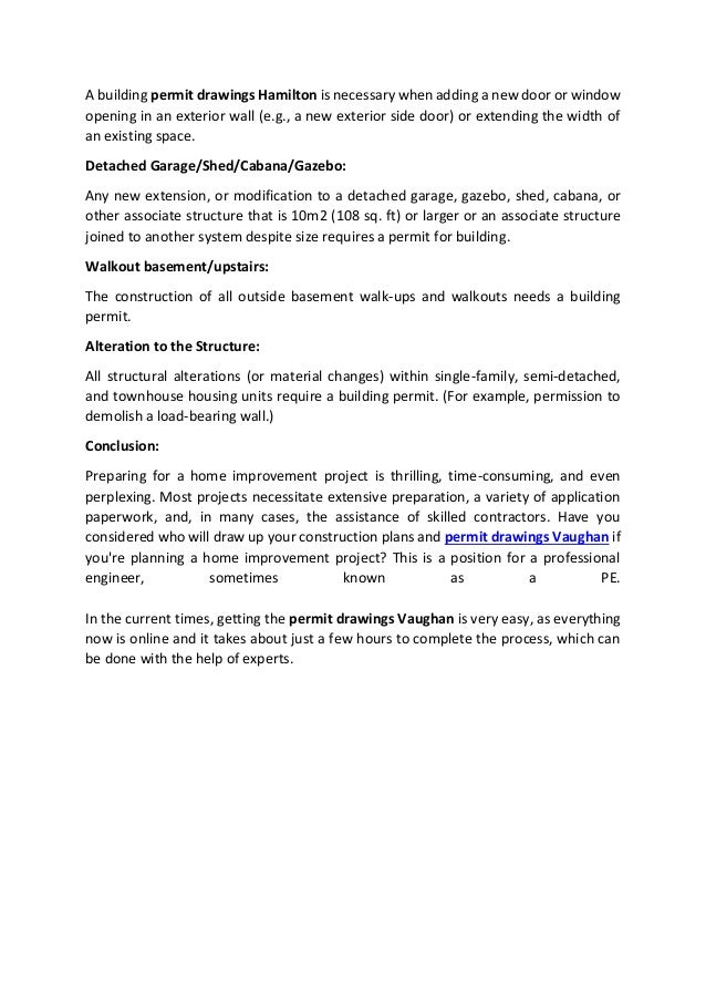 A Brief Discussion About Permit Drawings In Vaughan