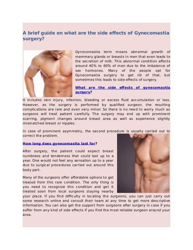 A brief guide on what are the side effects of gynecomastia surgery?