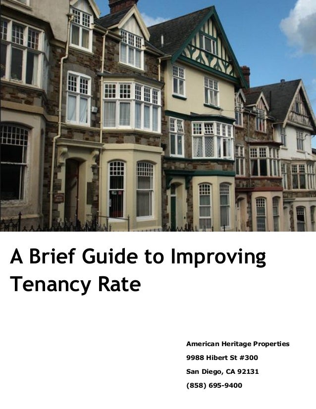 A Brief Guide to Improving Tenancy Rate