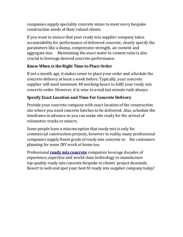 A Brief Guide to Order Ready Mix Concrete