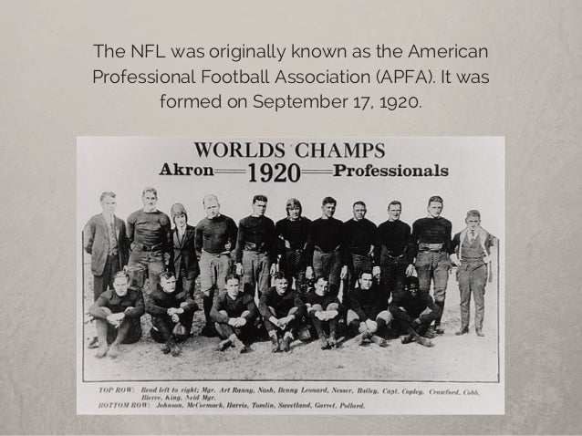 A Brief History of the NFL