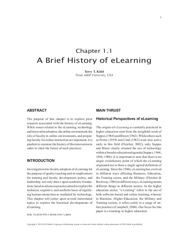 A brief history of elearning