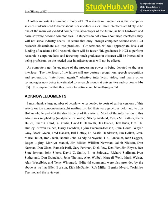 A Brief History Of Human-Computer Interaction Technology | PDF