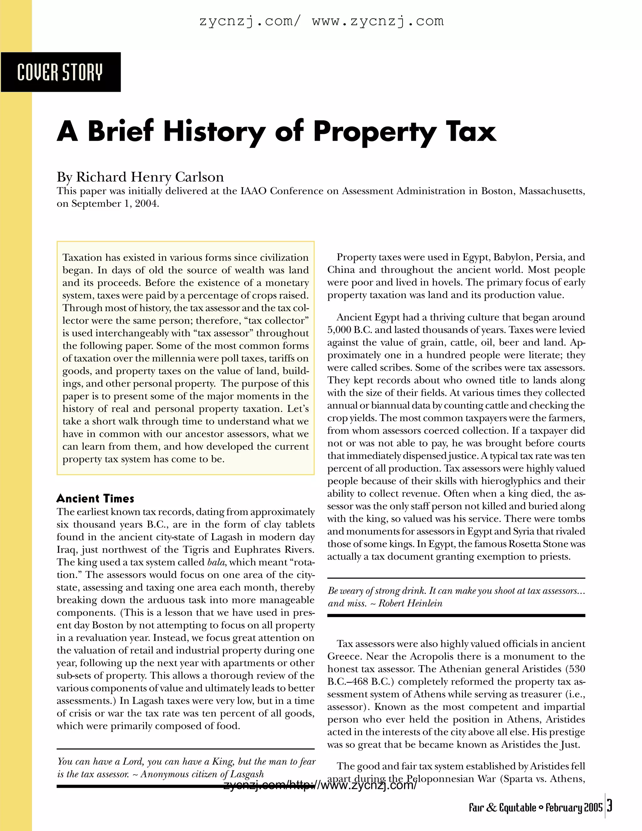 A brief history of property tax PDF