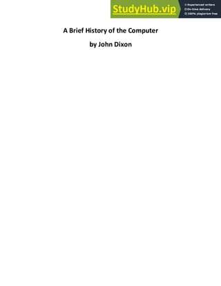A Brief History Of The Computer | PDF