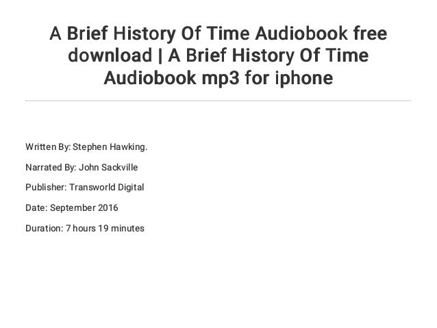 a brief history of time online