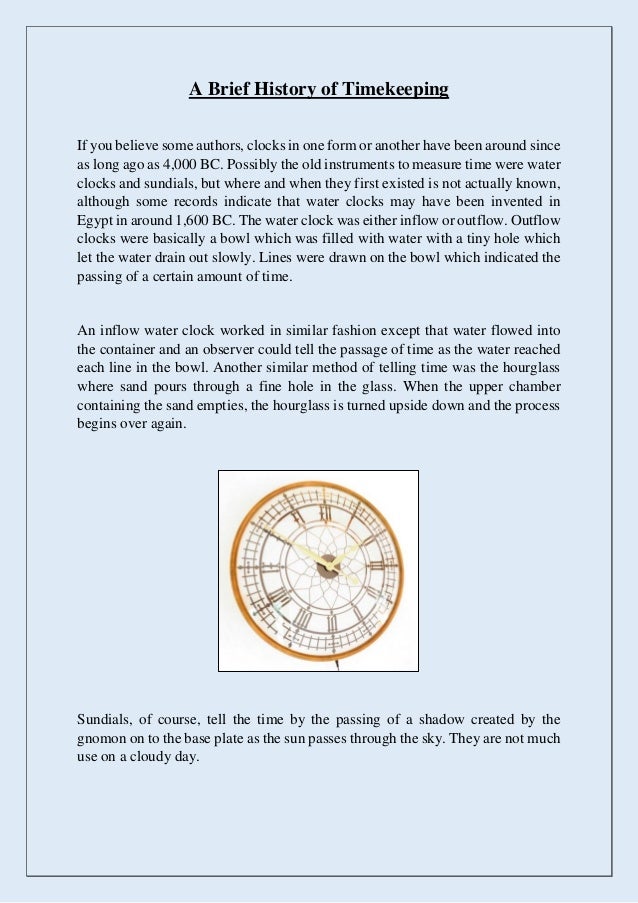 A Brief History Of Timekeeping