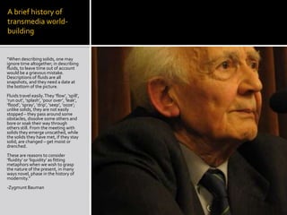 A brief history of transmedia world-building<br />SaschaPohlflepp’sThe Golden Institute is a great example of how artists ...