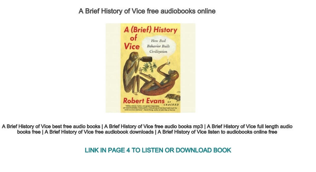 A Brief History of Vice free audiobooks online