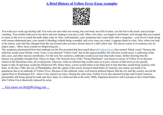 A Brief History Of Yellow Fever Essay Examples | PPT