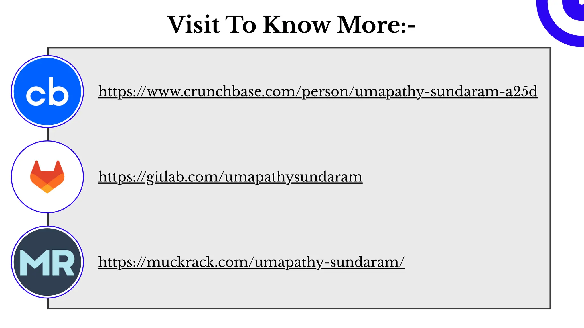 Visit To Know More:-
https://www.crunchbase.com/person/umapathy-sundaram-a25d
https://gitlab.com/umapathysundaram
https://muckrack.com/umapathy-sundaram/