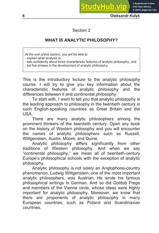 A Brief Introduction To Analytic Philosophy | PDF
