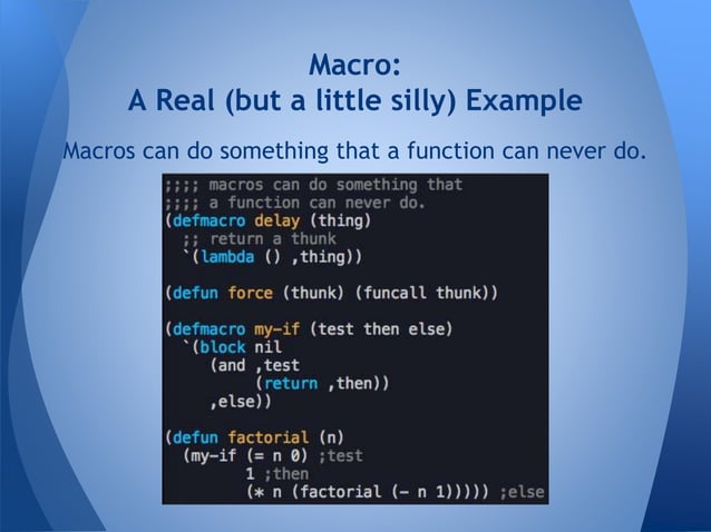 A brief introduction to lisp language | PPT