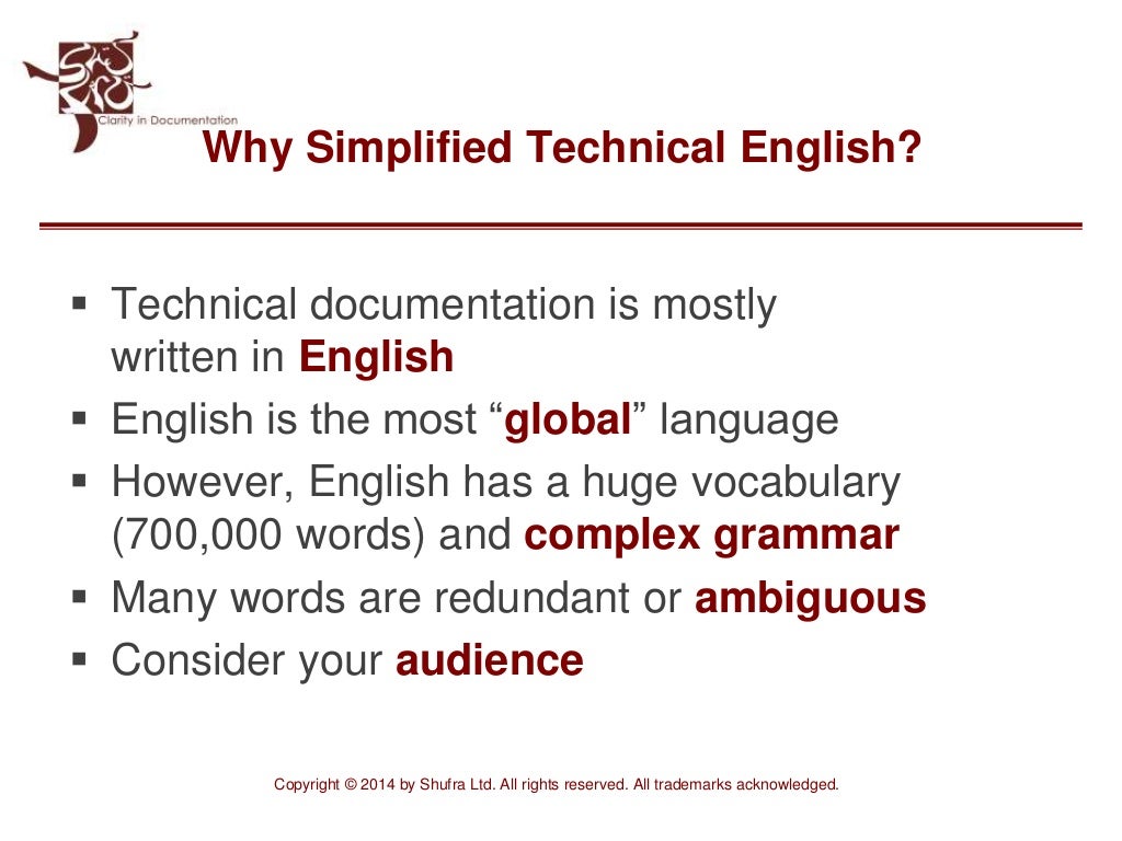 A brief introduction to Simplified Technical English implementation
