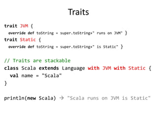 Type Inferenceval sum = 1 + 2 + 3valnums = List(1, 2, 3)val map = Map("abc" -> List(1,2,3))