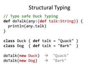 Higher Order Functions// functions as parametersdefeach(xs: List[Int], fun: Int => Unit) {if(!xs.isEmpty) {fun(xs.head)each(xs.tail, fun)  }}each(List(1,2,3), println)  1  2  3