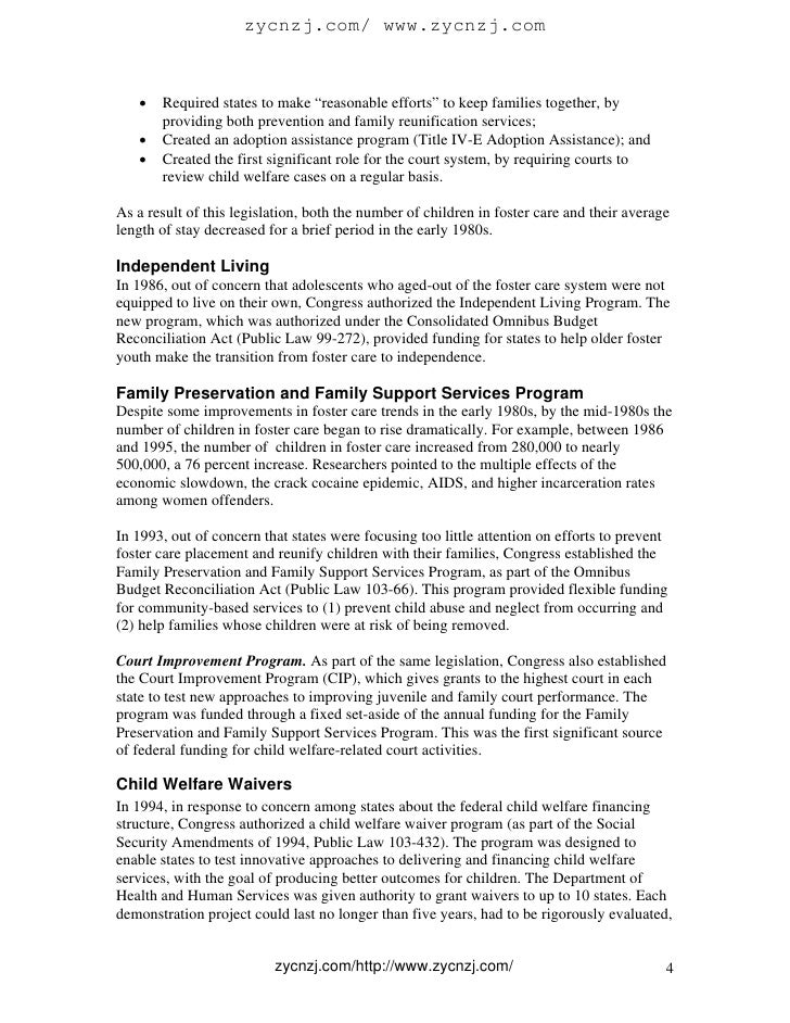 History Of The Child Welfare System