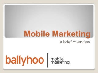 Mobile Marketing a brief overview 