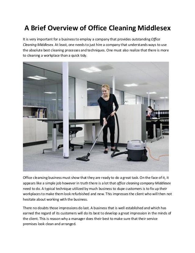A Brief Overview of Office Cleaning Middlesex