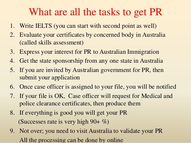 a brief presentation to get australia pr recommendation letter for green card application