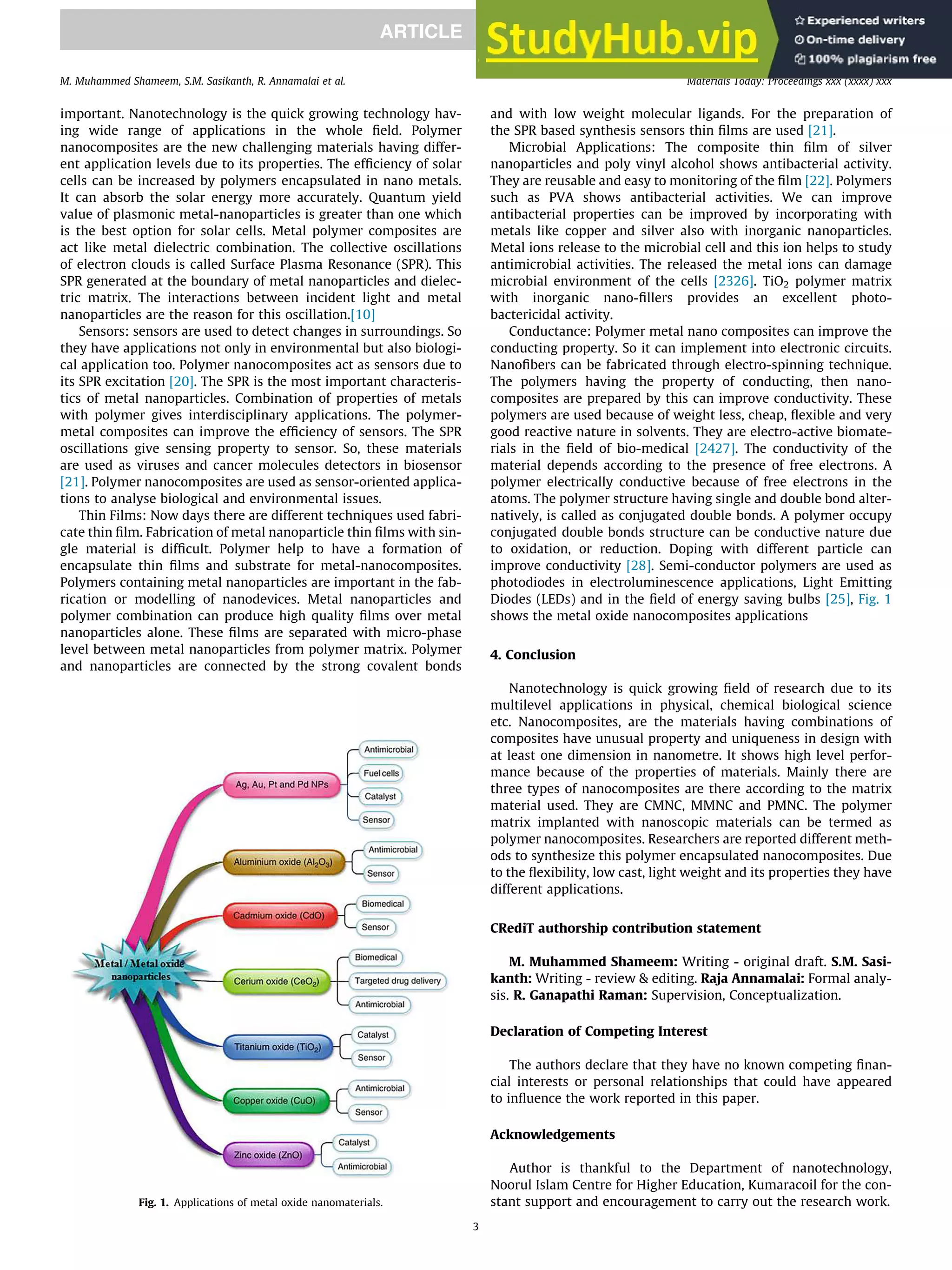 A Brief Review On Polymer Nanocomposites And Its Applications | PDF