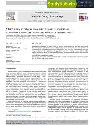 A Brief Review On Polymer Nanocomposites And Its Applications | PDF