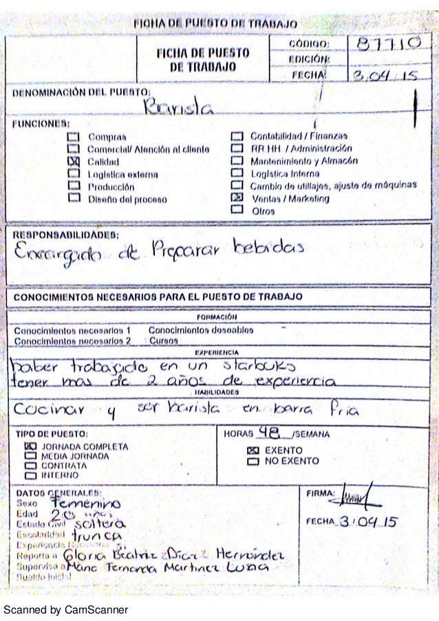 Documentos De Empleada De Barista