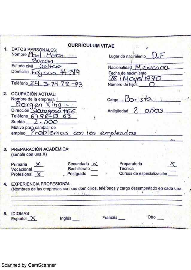 Documentos De Empleada De Barista