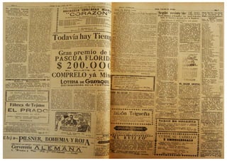 Periódico "Hoja Popular" de la Cantón Riobamba el mes de Abril 1944