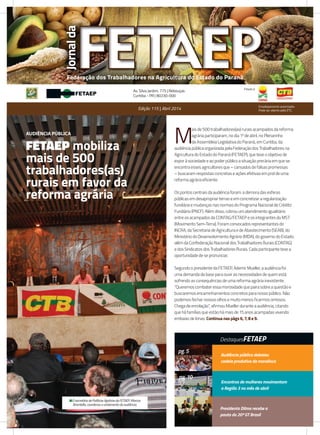 Jornal da FETAEP edição 115 - Abril de 2014