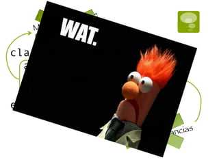 class AttrExamples
attr_accessor :accessor
attr_reader :reader
attr_writer :writer
end
Modiﬁcadores de
visibiliade/acesso
Attributos da
classe/instancias
 