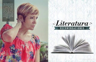 {66}www.revistavenuscuba.wordpress.com
revistavenus@gmail.com {67}www.revistavenuscuba.wordpress.com
revistavenus@gmail.com
“Para las y los presen-
tadores jóvenes mi con-
sejo va a que realicen
un trabajo más desen-
fadado y más contem-
poráneo, que estén al
tanto de cómo se rea-
liza la conducción y la
presentación en espa-
cios televisivos foráneos
para que agreguen algo
diferente.”
LiteraturaR E C O M E N D A C I O N E S
 