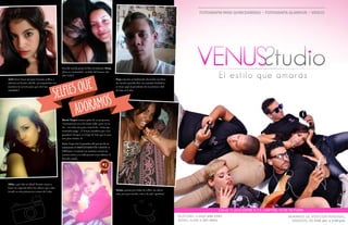 {10}www.revistavenuscuba.wordpress.com
revistavenus@gmail.com {11}www.revistavenuscuba.wordpress.com
revistavenus@gmail.com
Arlet tiene buen ojo para tomarse selfies, y
además un bonito cabello. ¿Compartirías con
nosotros tu secreto para que esté tan
saludable?
Pepe muestra su habitación decorada con fotos
de nuestra querida Riri. La cantante barbaden-
se tiene aquí al presidente de su próximo club
de fans en Cuba.
Yaima, gracias por todas tus selfies, las adora-
mos, pero por mucho, esta es la más “apetitosa”.
adoramosSelfiesque
Yilita, ¡qué chic tu labial! Pronto vamos a
hacer un especial sobre los colores que están
trendy en esta primavera-verano de Cuba.
Maria Virgen misma opinó de su propuesta:
“Ciertamente no es la mejor selfie, pero en se-
rio... ese niño esta para comérselo... tenía que
enseñarlo jajaja”. ¡Y Venus considera que es la
ganadora! Porque es el tipo de foto que te saca
una gran sonrisa :D
Maria Virgen fue la ganadora del premio de un
tratamiento COMPLETAMENTE GRATIS en
Différance. Contacta con nosotros a través de
nuestro correo y te indicaremos como obtener el
deseado regalo.
Nos dio mucha gracia la foto enviada por Sinny.
¡Esto es creatividad y sentido del humor, chi-
c@s! LOL!!
 