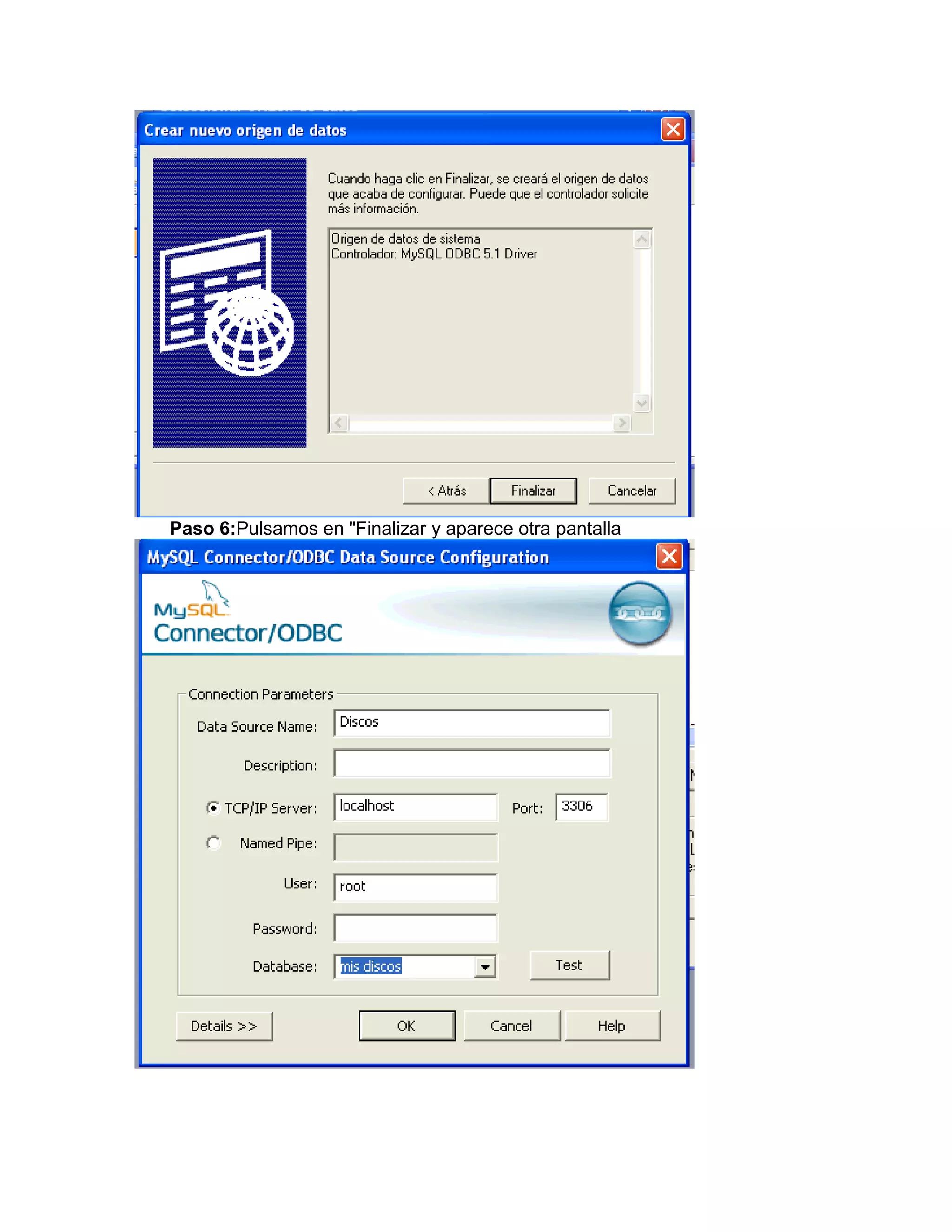 Paso 6:Pulsamos en "Finalizar y aparece otra pantalla
 