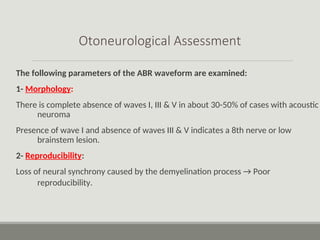 ABR presentation in audiology and clinical application | PPT