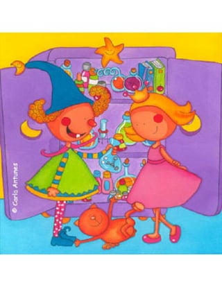 A bruxa esbrenhuxa, ilustrações por Carla Antunes