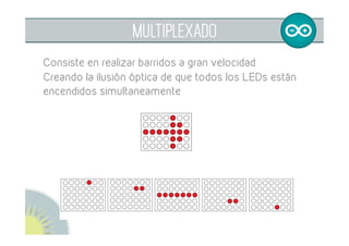  
SENSOR TEMPERATURA LM35
Sensor de temperatura calibrado
•  Tensión de salida proporcional a la temperatura
•  Cada grado centígrado equivale a 10mv
1°C=10mv	
  
5v=1024	
  pasos	
  
	
  
 