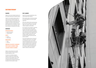 CARDOX
Absafe is the exclusive Australian distributor for
ATD Cardox Pressurised CO2 blasting systems.
Cardox is a non-explosive blasting system. In
cement and other manufacturing plants, the
Cardox CO2 system is the most efficient and
cost-effective method of clearing build-up and
blockages. Use Cardox anywhere along the
plant’s processing line, at preheaters, cyclones,
inlet chambers, riser ducts, feed pipes, rotary
kilns, raw feed mills, precalciners and coolers.
SERVICES
DESIGN AND INSTALL
	 Operational Systems
	Charging Stations
SUPPLY
	Systems
	Consumables
MAINTENANCE
	Audits
	Personnel
EMERGENCY BLOCKAGE CLEARANCES
ROPE ACCESS CLEARANCE TEAMS
LOCALISED CARDOX PLACEMENT
Absafe is unique because we can install
permanent systems and place Cardox in
temporary positions by hand.
This allows us to facilitate emergency
clearance in places such as internal silos
to remove dry bulk materials. With our rope
access and confined space expertise, we
can safely access most areas to drill and plant
the Cardox units with optimum results.
SKY CLIMBER
Absafe is the Australian representative of Sky
Climber Modular Work Platforms.
We can design supply and install swing stages
and modular platforms to suit every access
requirement.
We are also certified machine hoist technicians
and can service and repair your ‘Sky Climber’
‘Alpha’ and ’Compact’ Hoists as well as the
‘Skylock’ emergency cable systems.
Sky Climber® has been designing, engineering
and manufacturing quality hoists, rigging
solutions, and modular work platforms since
1955. Since then Sky Climber® has designed
and manufactured powered suspended access
systems for buildings, power station boilers,
chimneys, bridges, storage tanks, ships,
windmills and virtually anywhere else where
access is required.
As the most recognized name in the world of
suspended access solutions, Sky Climber®
is a multinational company. Sky Climber®
markets and distributes products and services
through a worldwide network of experienced
dealers supported by factory engineers and
technicians. Sky Climber’s® attitude toward
our customers, dealers and employees is
defined by safety and quality solutions.
DISTRIBUTORSHIP
	 PAGE 19
 
