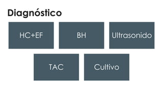 Diagnóstico
HC+EF BH Ultrasonido
TAC Cultivo
 