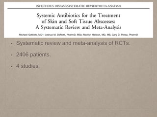 • Systematic review and meta-analysis of RCTs.
• 2406 patients.
• 4 studies.
 