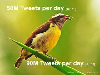 Gruppe Nr. 1
    HS 2010


50M Tweets per day (Jan 10)
 08.12.2010
     Page 8




               90M Tweets per day (Jul 10)
                               Statistiken entnommen von TechCrunch.net
 
