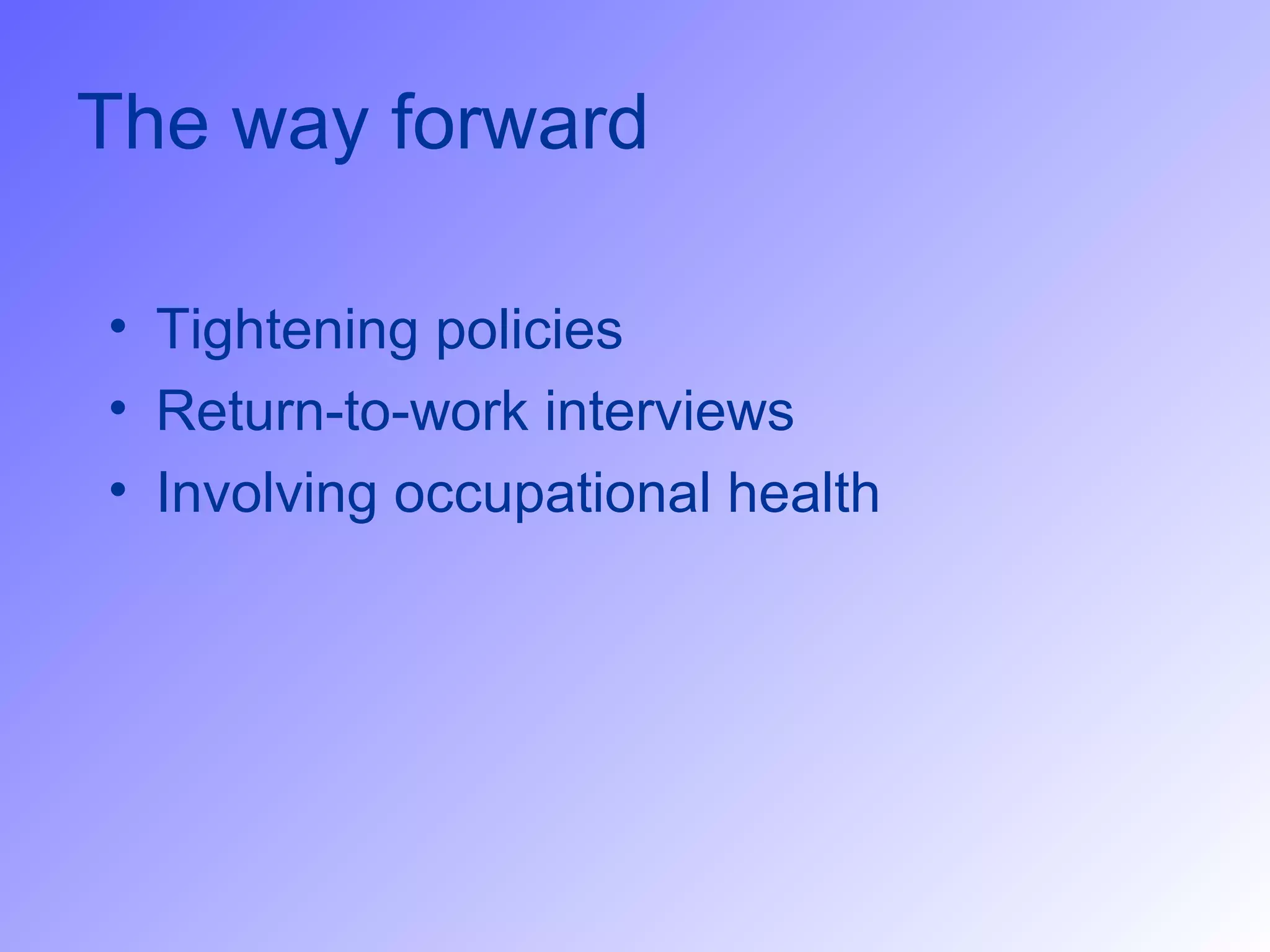 Absence management slides | PPT