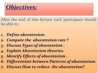 Objectives:
 