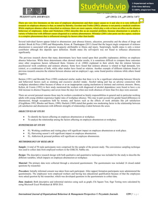 ABSENTEEISM AT WORKPLACE WHAT ARE THE FACTORS INFLUENCING TO IT | PDF