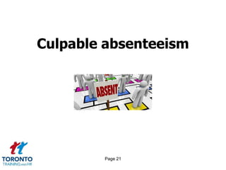 Page 21
Culpable absenteeism
 